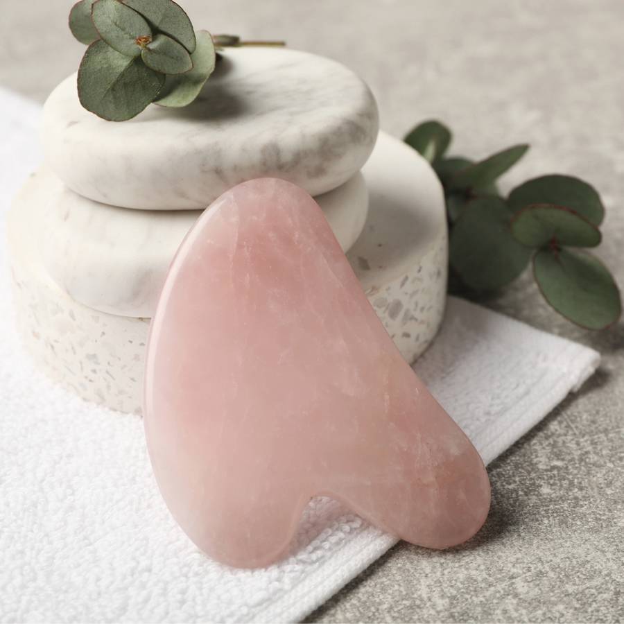 Gua Sha en Quartz Rose, Masseur Visage et Corps, Massage Facial Anti-Age, Stimule la circulation sanguine, Housse fournie - Sun&Sia - Image 7