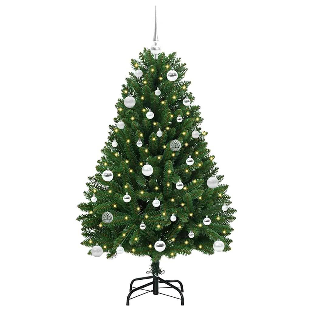 Sapin de Noël | Arbre de Noël artificiel avec 150 LED Vert 150 cm PVC et métal Maison Chic - Image 3