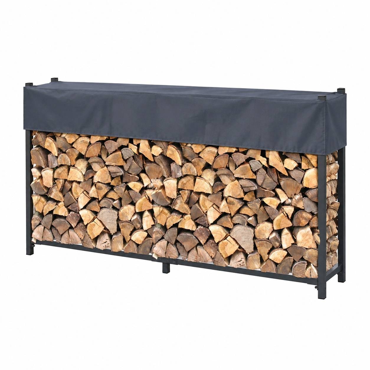 Support de Rangement pour Bûches en Acier avec Housse - Image 1