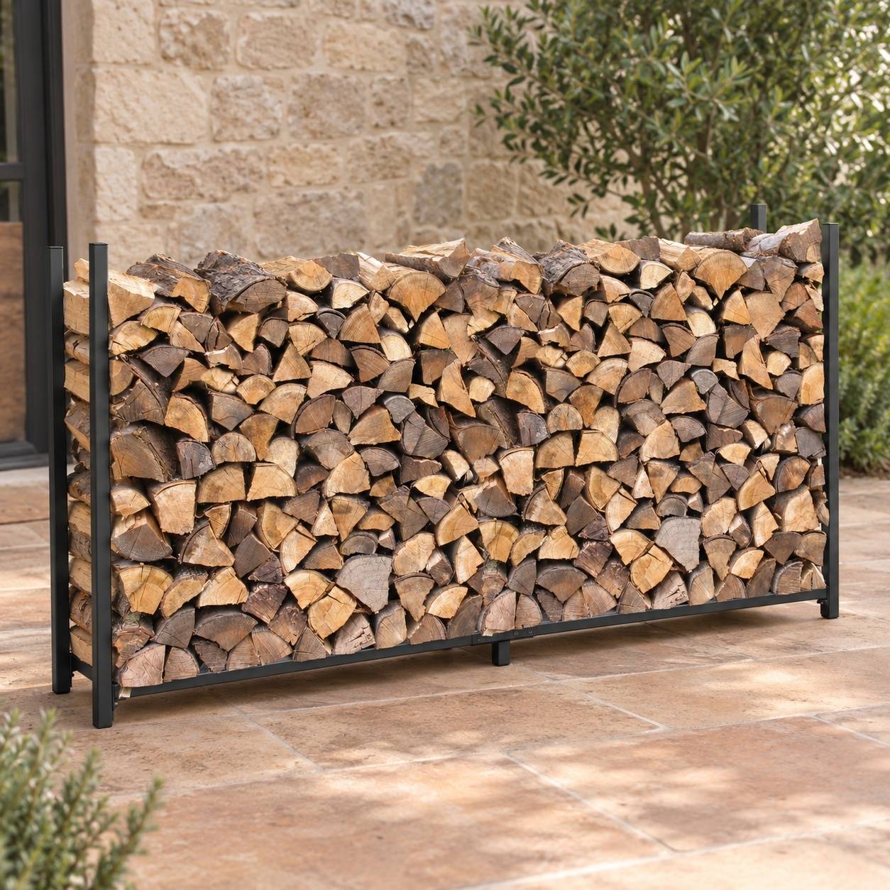 Support de Rangement pour Bûches en Acier avec Housse - Image 4
