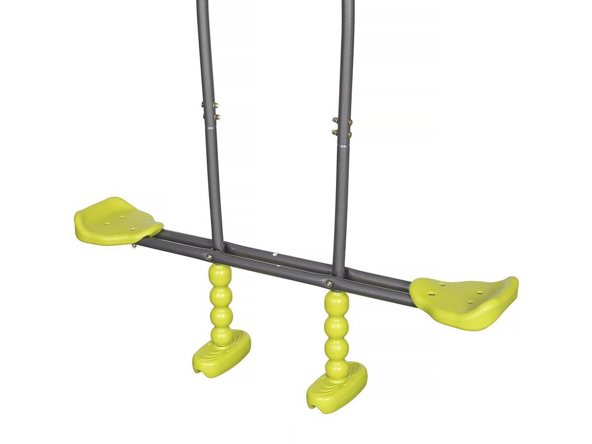 Portique En Métal Avec Toboggan "ludo Ii" Avec 4 Agrès - Vert -habitat Et Jardin - Image 4