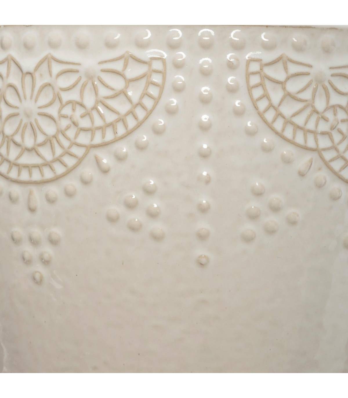 Set de 3 Pots de fleurs en Céramique Blanche - Image 2