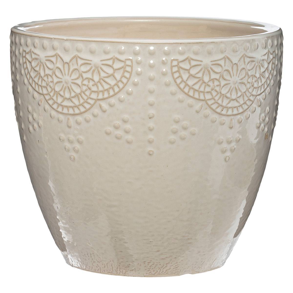 Atmosphera - Set de 3 pots "Bijoux" blanc D20/25/30cm - Atmosphera Créateur d'intérieur - Image 5
