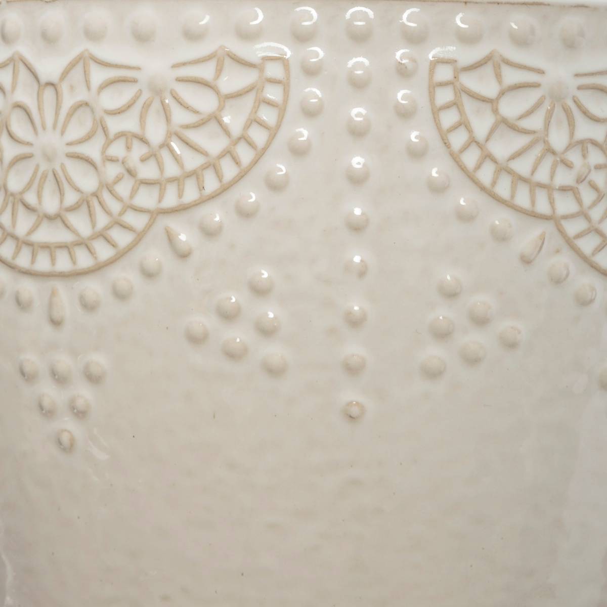 Atmosphera - Set de 3 pots "Bijoux" blanc D20/25/30cm - Atmosphera Créateur d'intérieur - Image 2