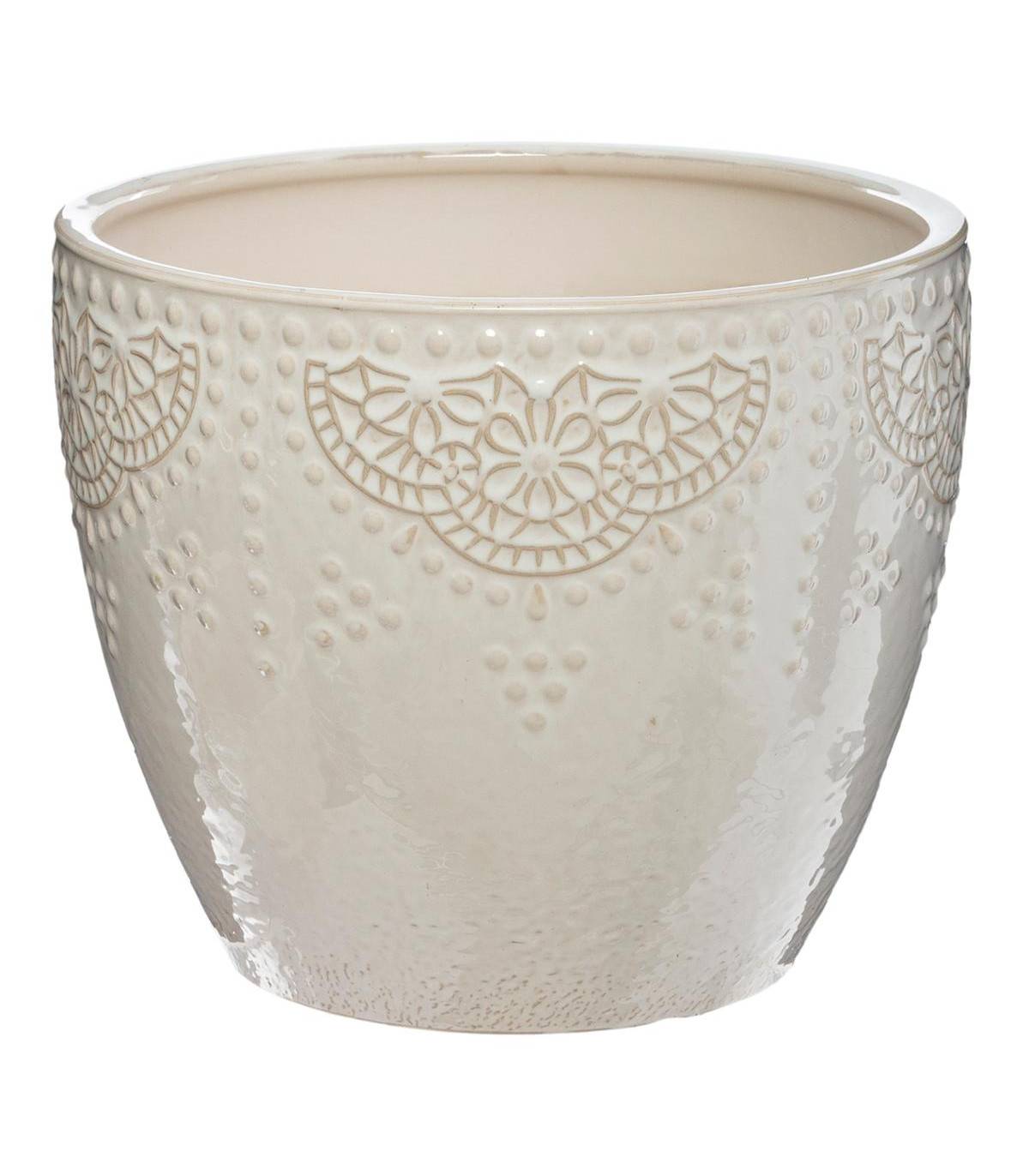Set de 3 Pots de fleurs en Céramique Blanche - Image 3