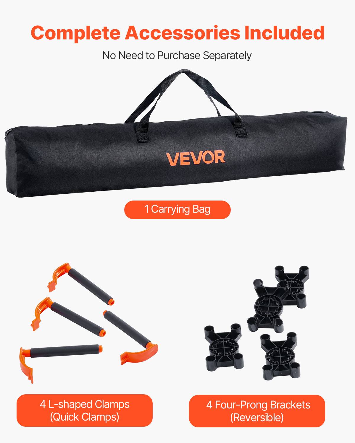 Vevor - VEVOR Châssis pliable 126,4x126,4 cm, support de travail 1 589 kg, sans assemblage, pieds d’établi portables, sac de rangement inclus - Image 5