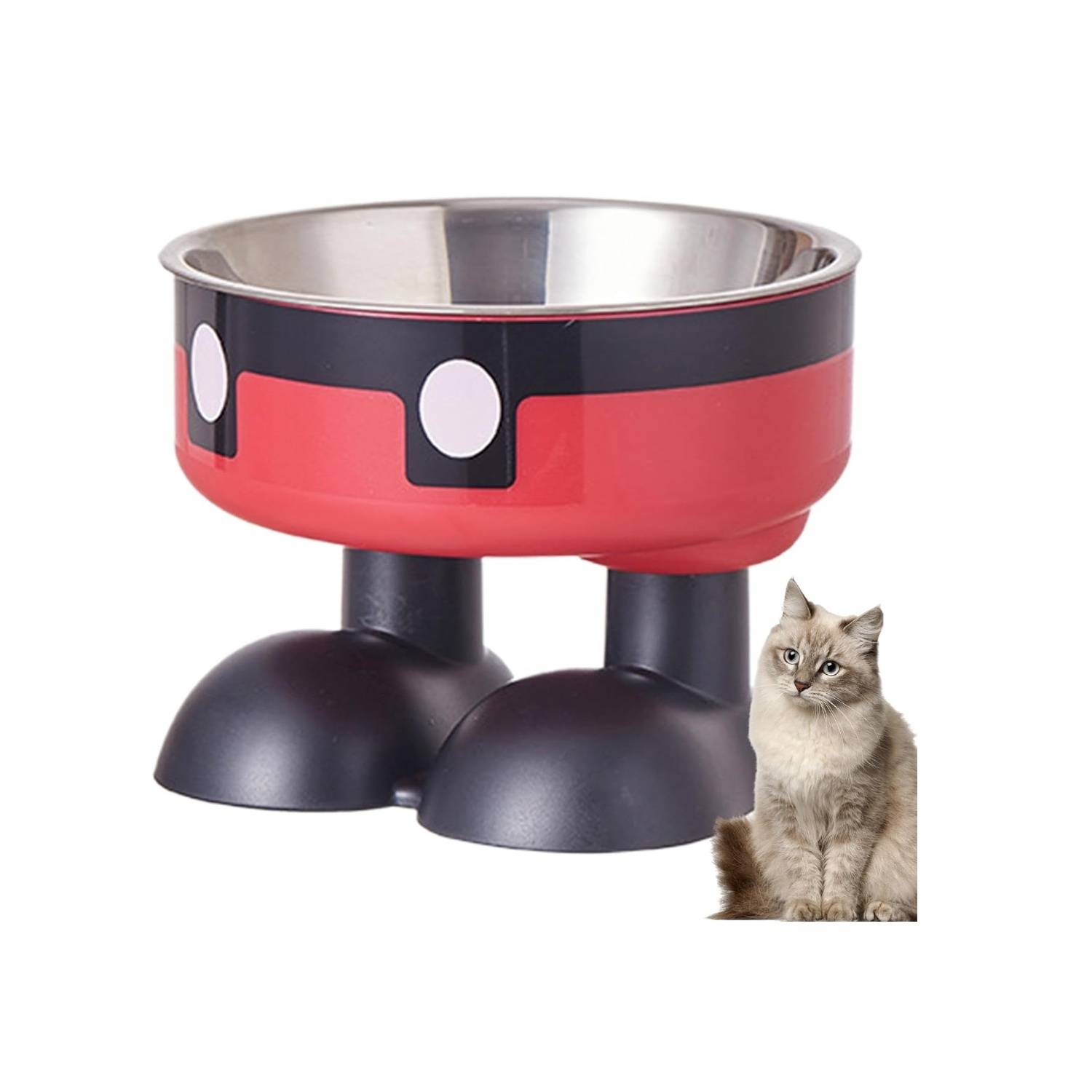 DtopbuyAge - Mangeoire Hauteur Ergonomique - Acier Inoxydable Rouge DtopbuyAge - Image 1