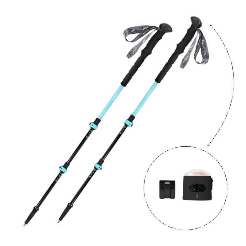 Bâtons de marche SIERRA (lot de 2) en métal + lumière - Léger et Pliable LOVORK - Image 2