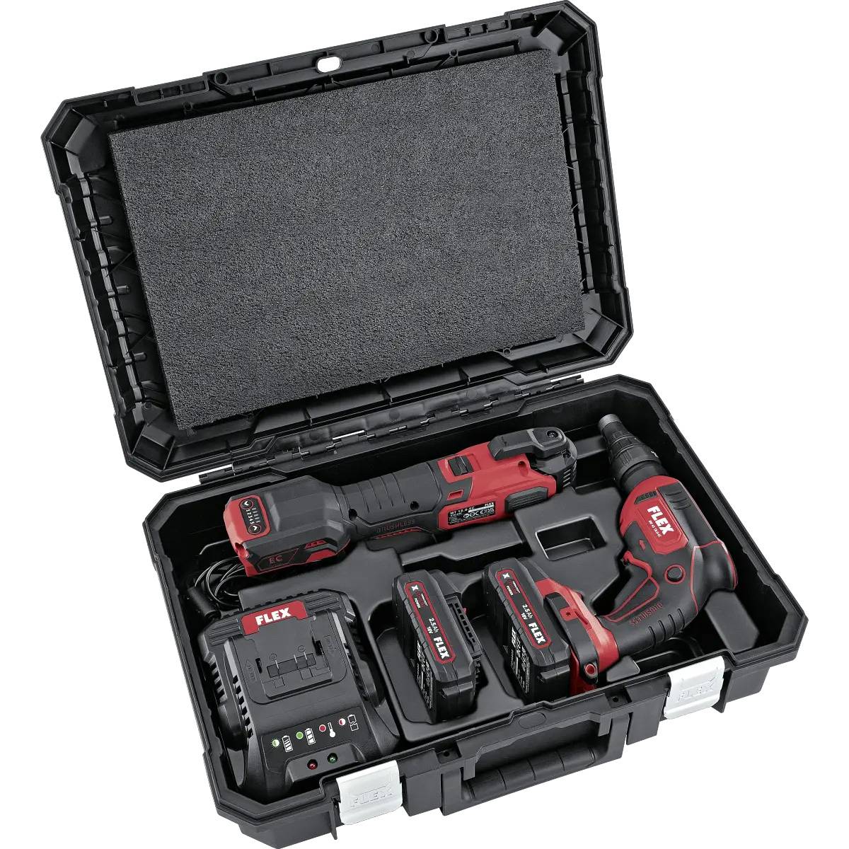 Set visseuse pour cloisons sèches + outil multifonction - FLEX - avec 2 batteries 18V 2.5Ah - chargeur - mallette -532427 - Image 2