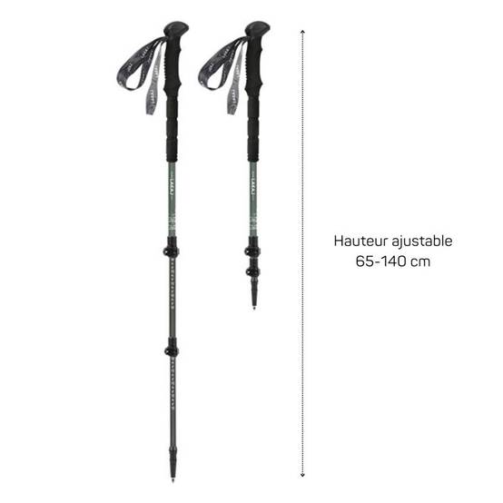 Bâtons de marche K2 (lot de 2) en fibre carbone + lumière - Léger et Pliable LOVORK - Image 3