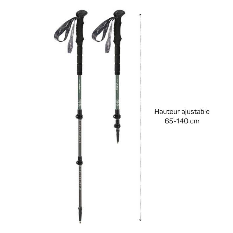 Bâtons de marche K2 (lot de 2) en fibre carbone + lumière - Léger et Pliable LOVORK - Image 3