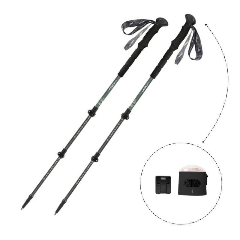 Bâtons de marche K2 (lot de 2) en fibre carbone + lumière - Léger et Pliable LOVORK - Image 2