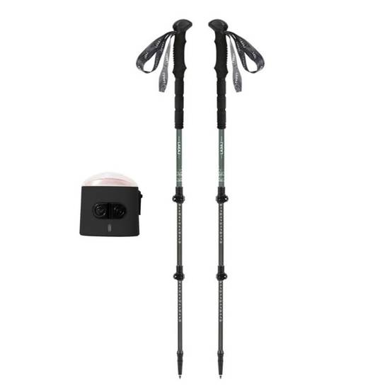 Bâtons de marche K2 (lot de 2) en fibre carbone + lumière - Léger et Pliable LOVORK - Image 1