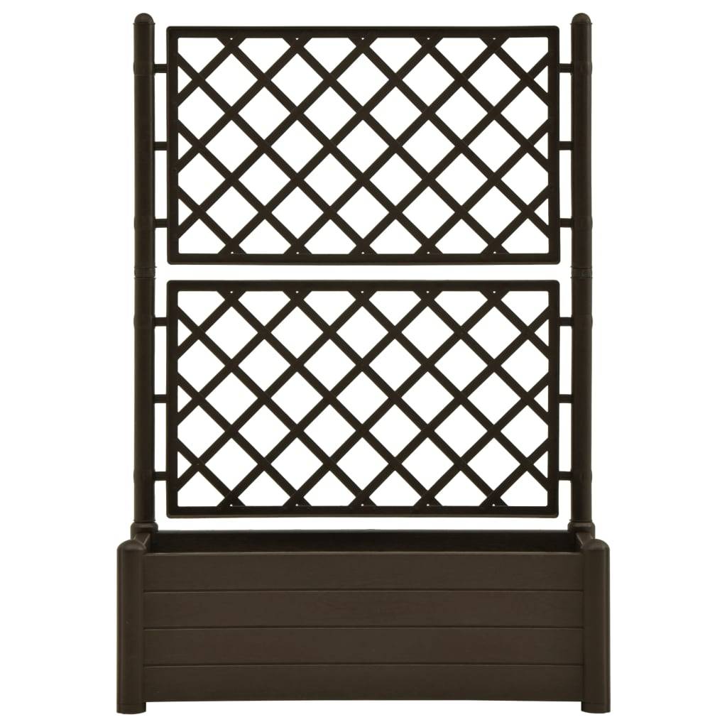 Jardinière avec treillis - Bac à Fleurs - Pot De Fleurs 100x43x142 cm PP Moka - Image 3