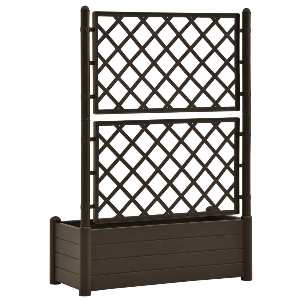 Jardinière avec treillis - Bac à Fleurs - Pot De Fleurs 100x43x142 cm PP Moka - Image 5