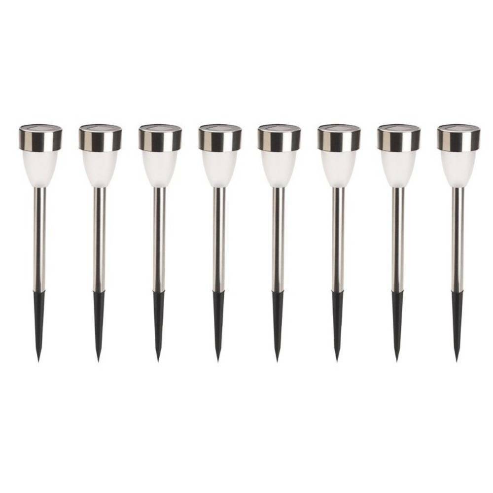 Lot de 8 lampes solaires LED tulipe H36 cm – Éclairage blanc décoratif pour balisage de jardin - TERRE JARDIN
