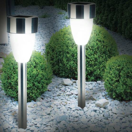 Lot de 8 lampes solaires LED tulipe H36 cm – Éclairage blanc décoratif pour balisage de jardin - TERRE JARDIN - Image 6