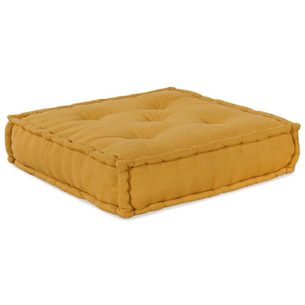 Canapé modulaire tissu coton jaune 70 x 70 x 36 cm - PANGIVO - Image 6