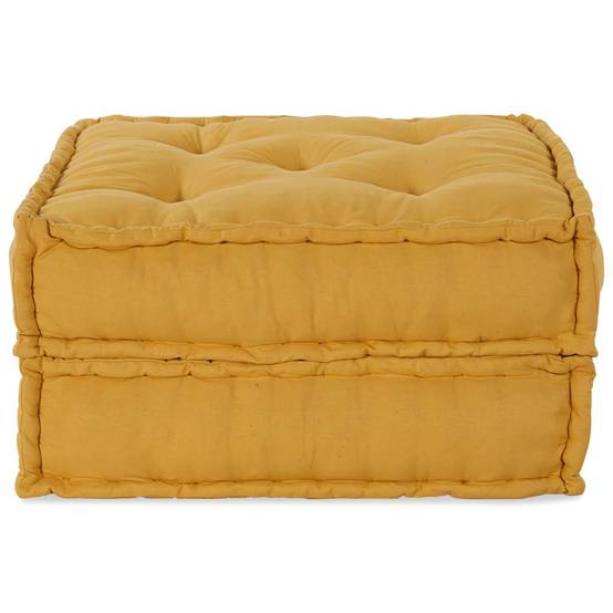 Canapé modulaire tissu coton jaune 70 x 70 x 36 cm - PANGIVO - Image 4