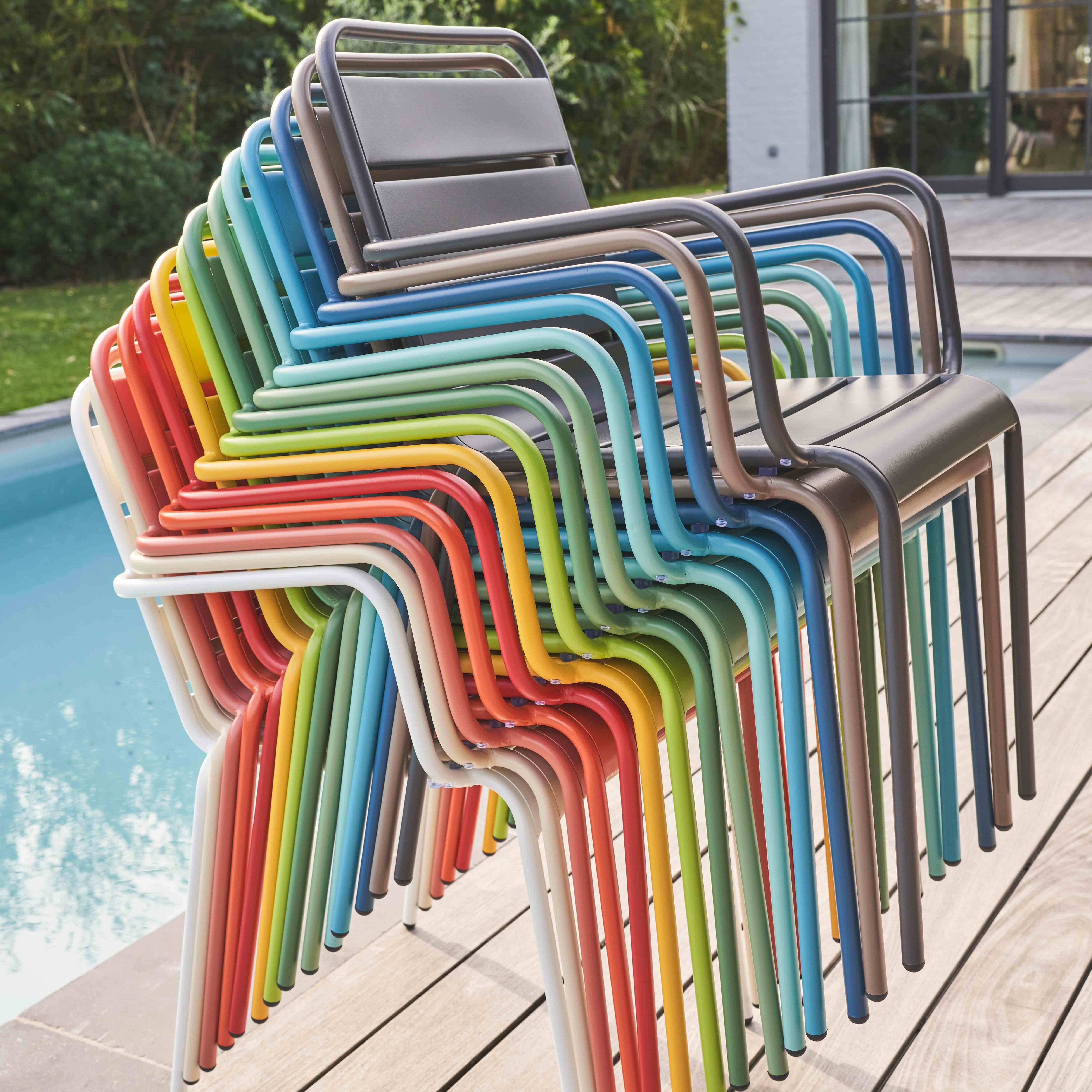 Oviala - Fauteuil de jardin en métal rouge Palavas - Oviala - Image 6