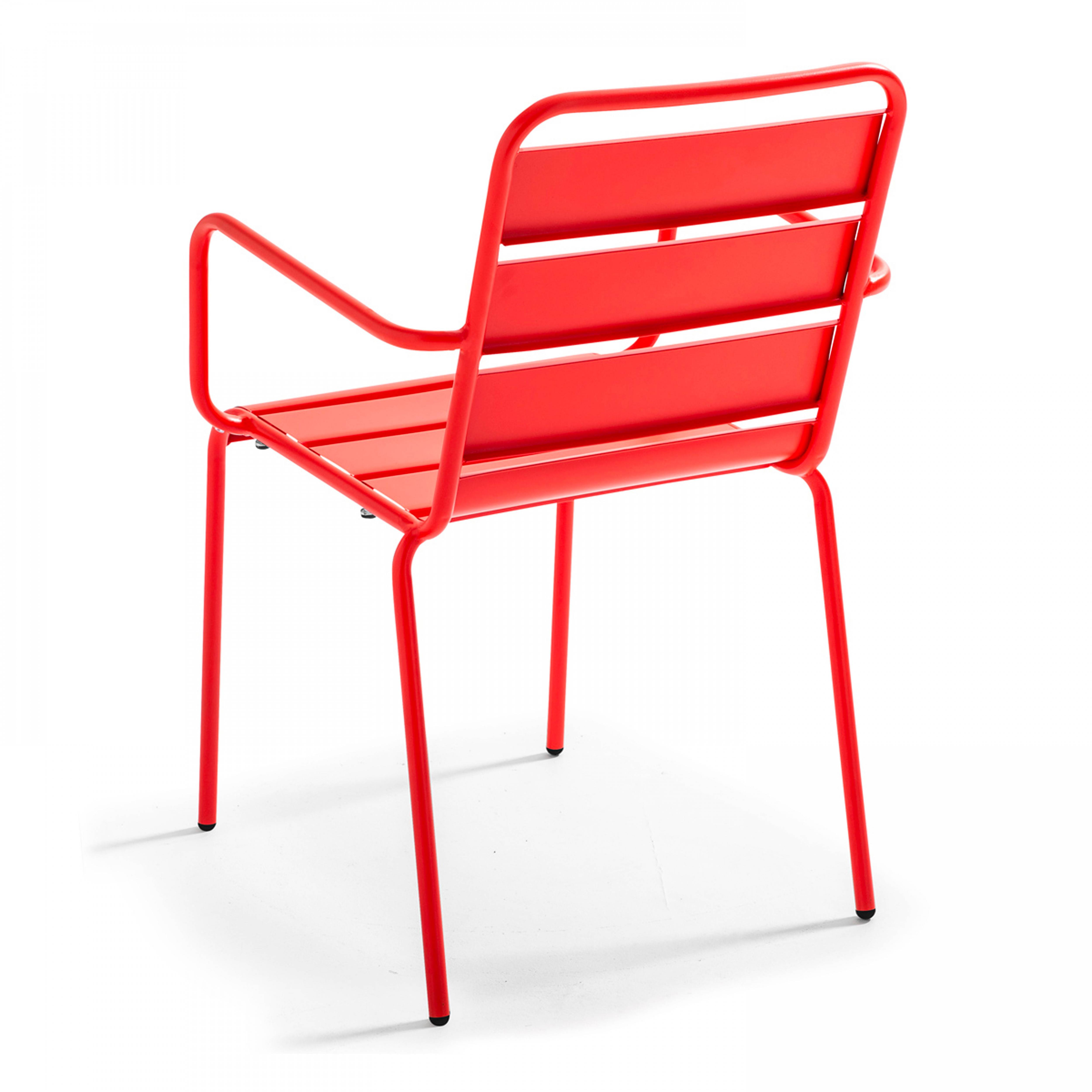 Oviala - Fauteuil de jardin en métal rouge Palavas - Oviala - Image 5