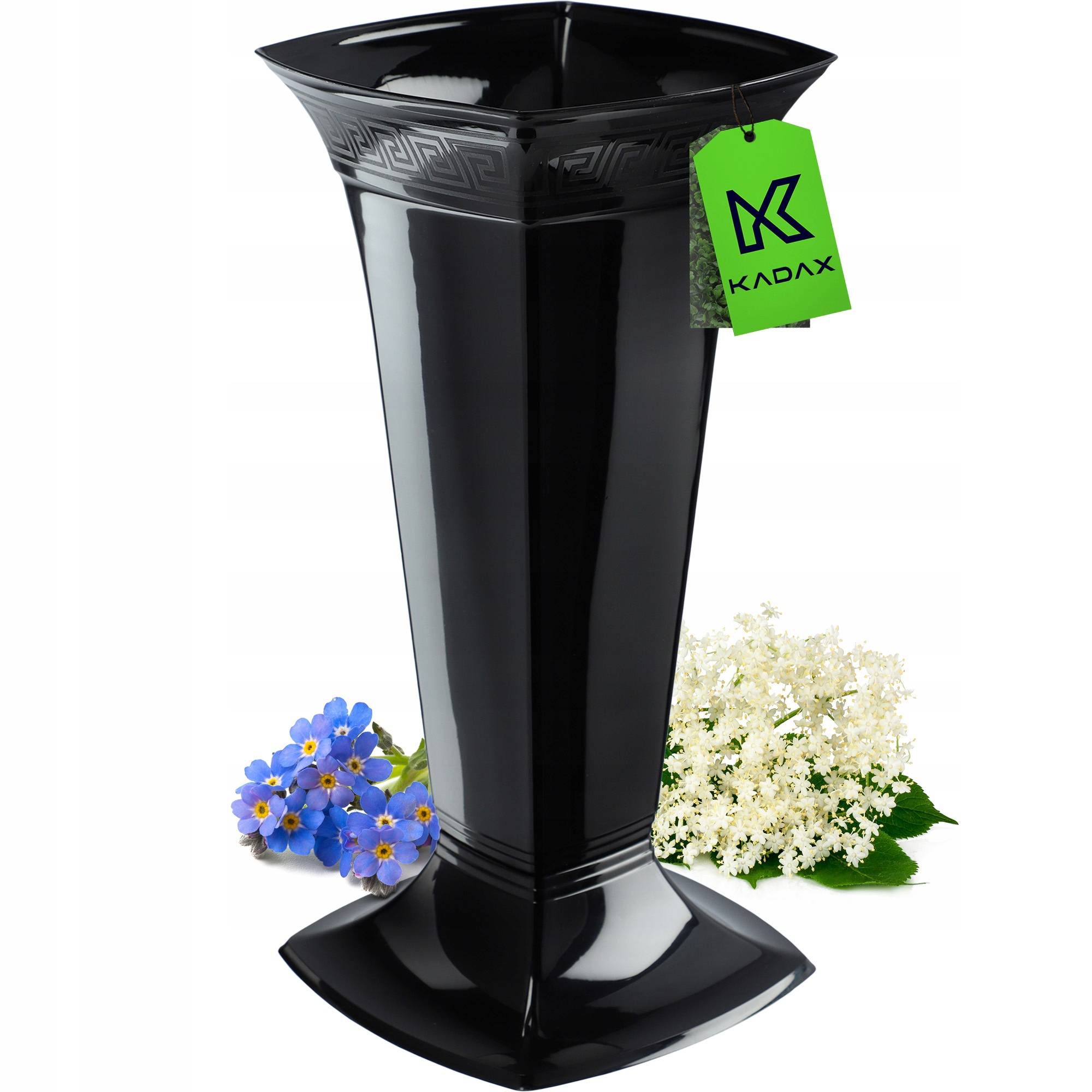 Vase pour Cimetière Fiole Pierre Tombale 39cm Noir - Image 10