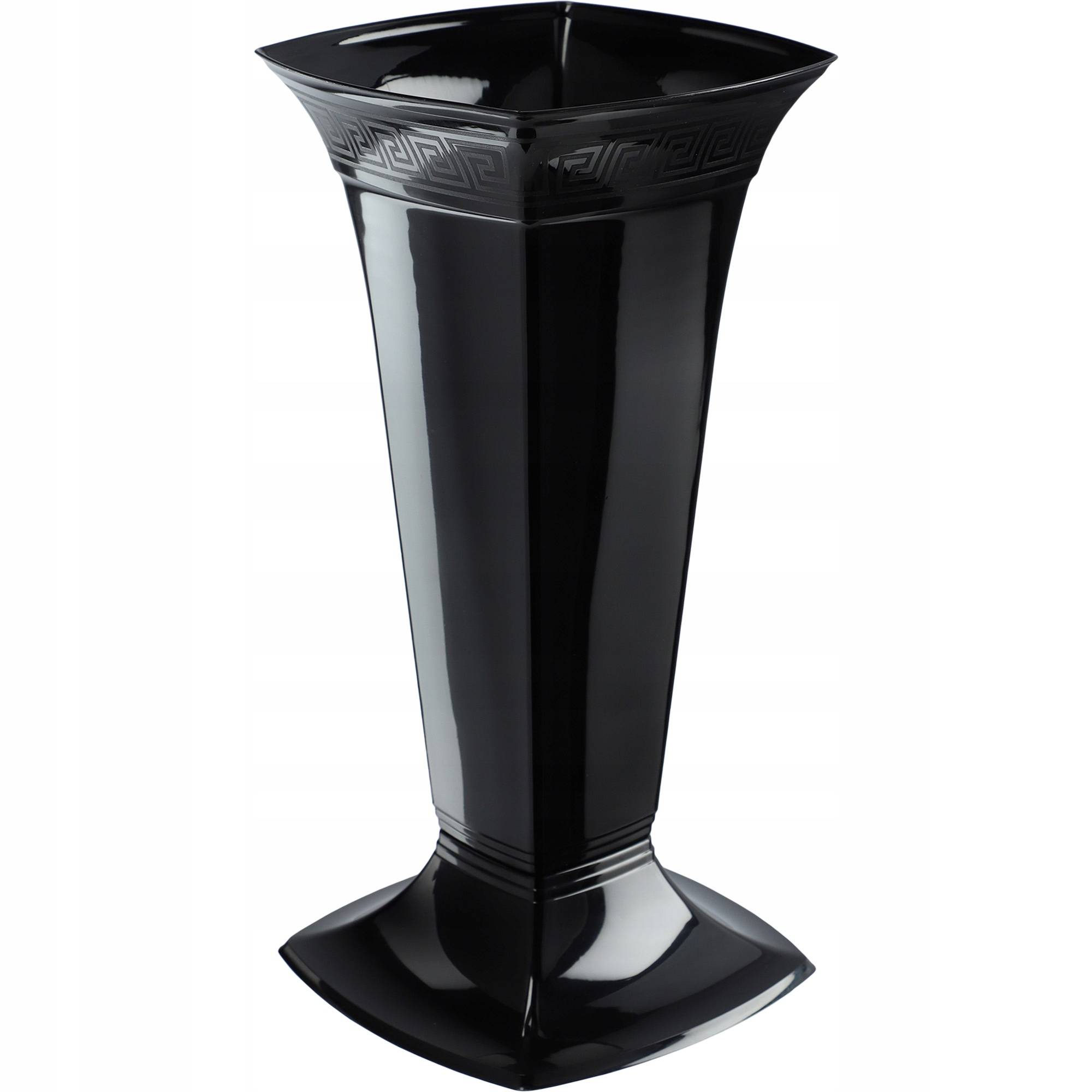 Vase pour Cimetière Fiole Pierre Tombale 39cm Noir - Image 1