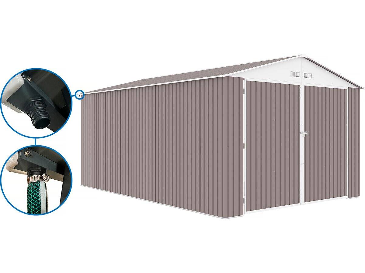 Habitat Et Jardin - Garage Métal "nevada" - 15,36m² Avec Gouttière -habitat Et Jardin