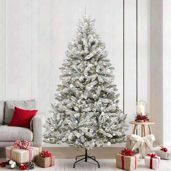 ComfortXL - Sapin Artificiel Enneigé 240 cm pour Salon/Jardin, Pré-illuminé LED et décoré – ComfortXL Outdoor Living - Image 1