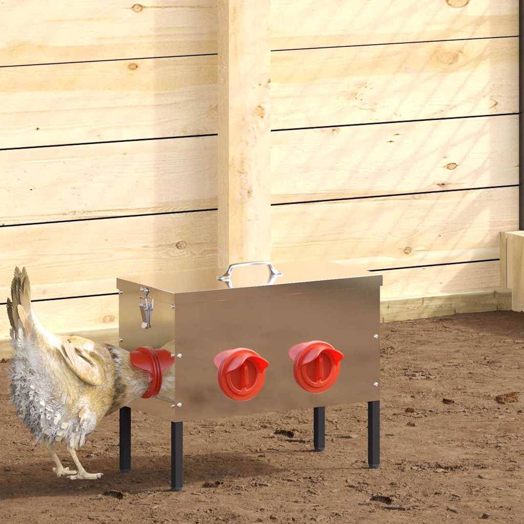 ComfortXL - Mangeoire Volaille Galvanisée Anti-Rouille 15kg Argent - ComfortXL Outdoor Living - Image 1
