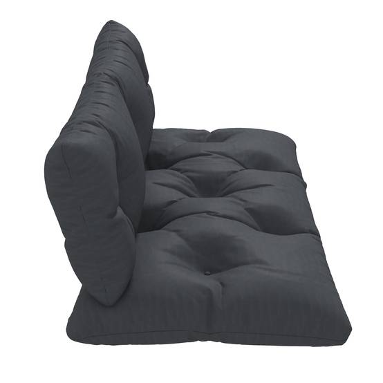 Ensemble de 2 coussins d'extérieur pour banquette 1 coussin d'assise et 1 coussins de dossier polyester hydrofuge gris - Image 8