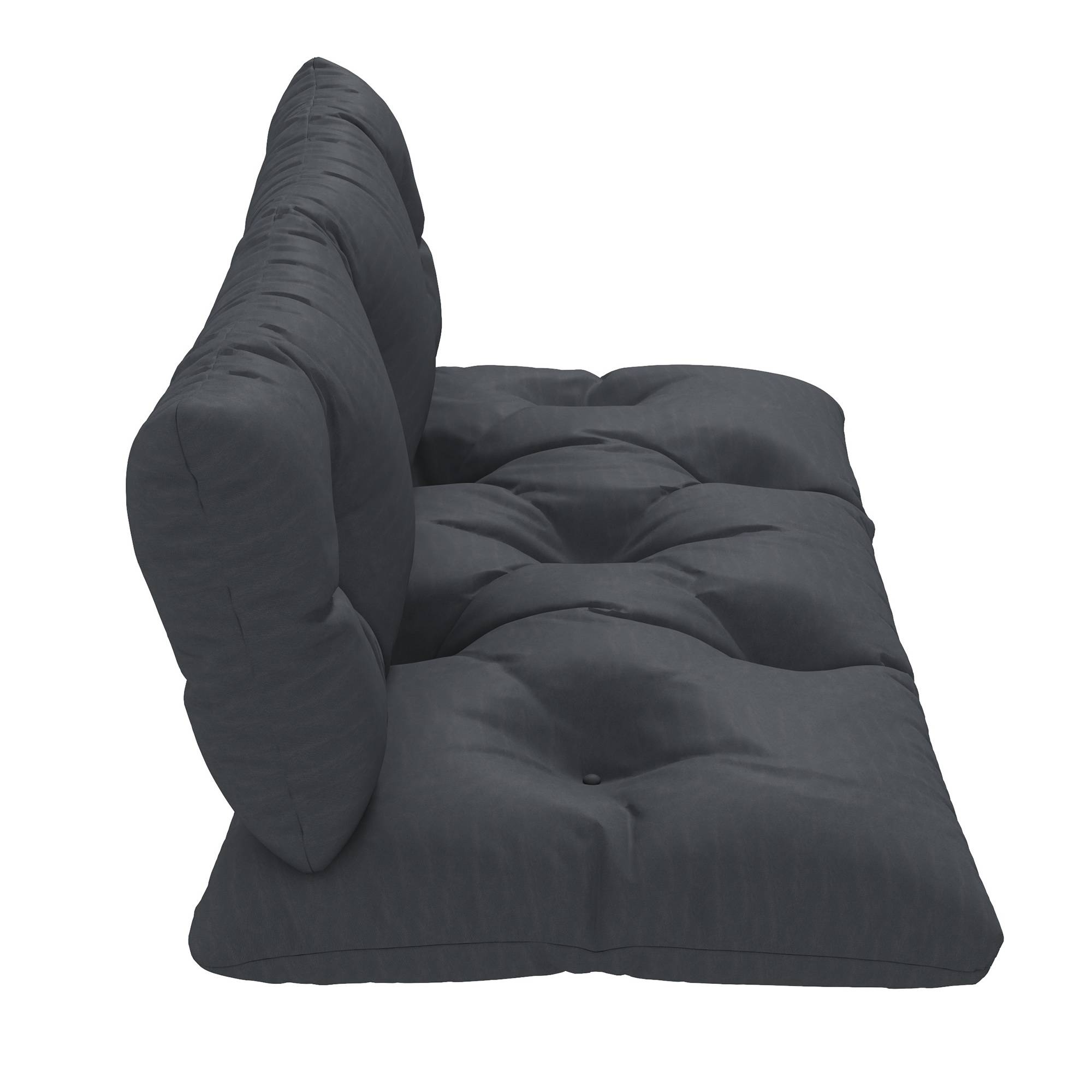 Ensemble de 2 coussins d'extérieur pour banquette 1 coussin d'assise et 1 coussins de dossier polyester hydrofuge gris - Image 8