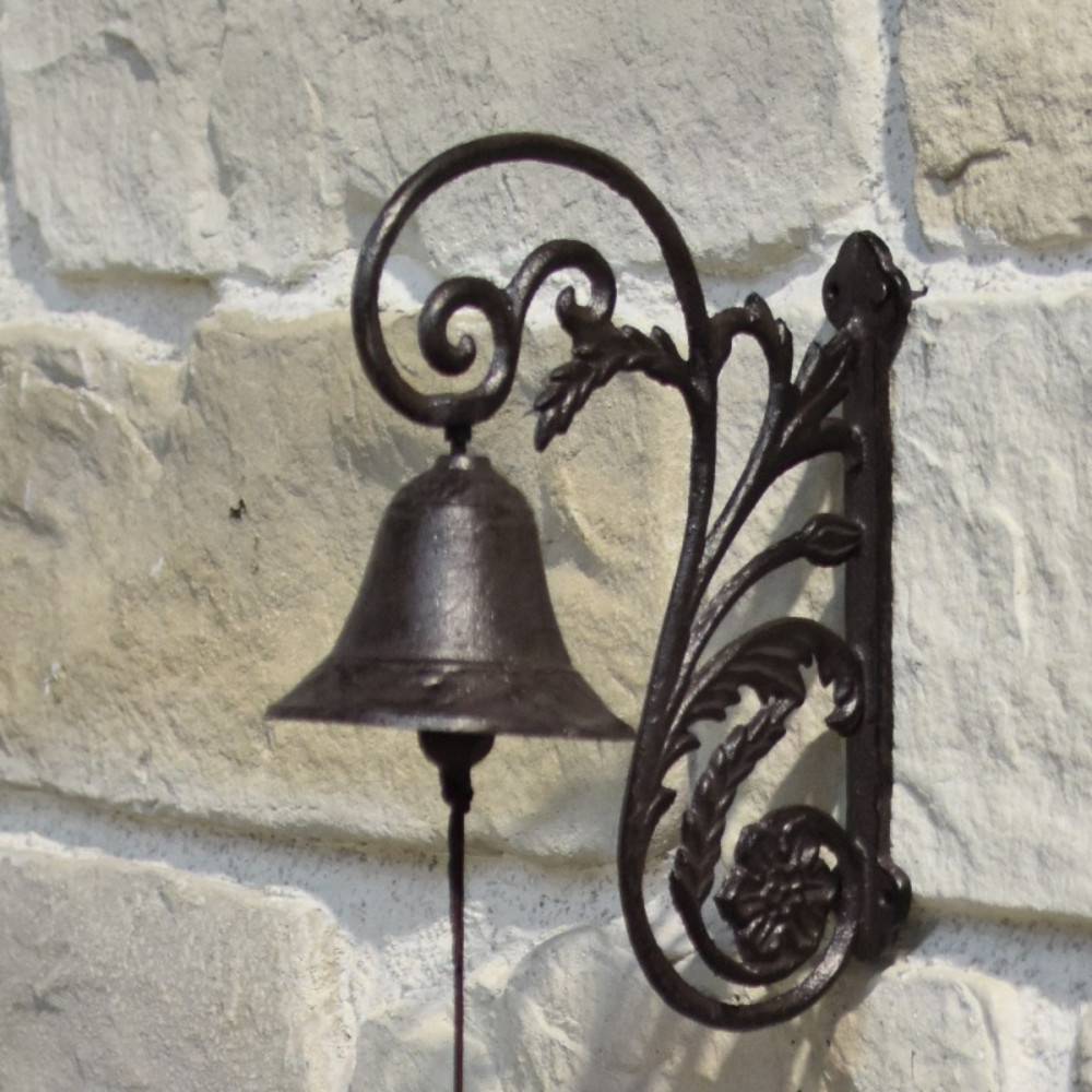 Cloche de jardin de porte ancienne fonte marron 28x20cm Chemin de campagne - Image 4