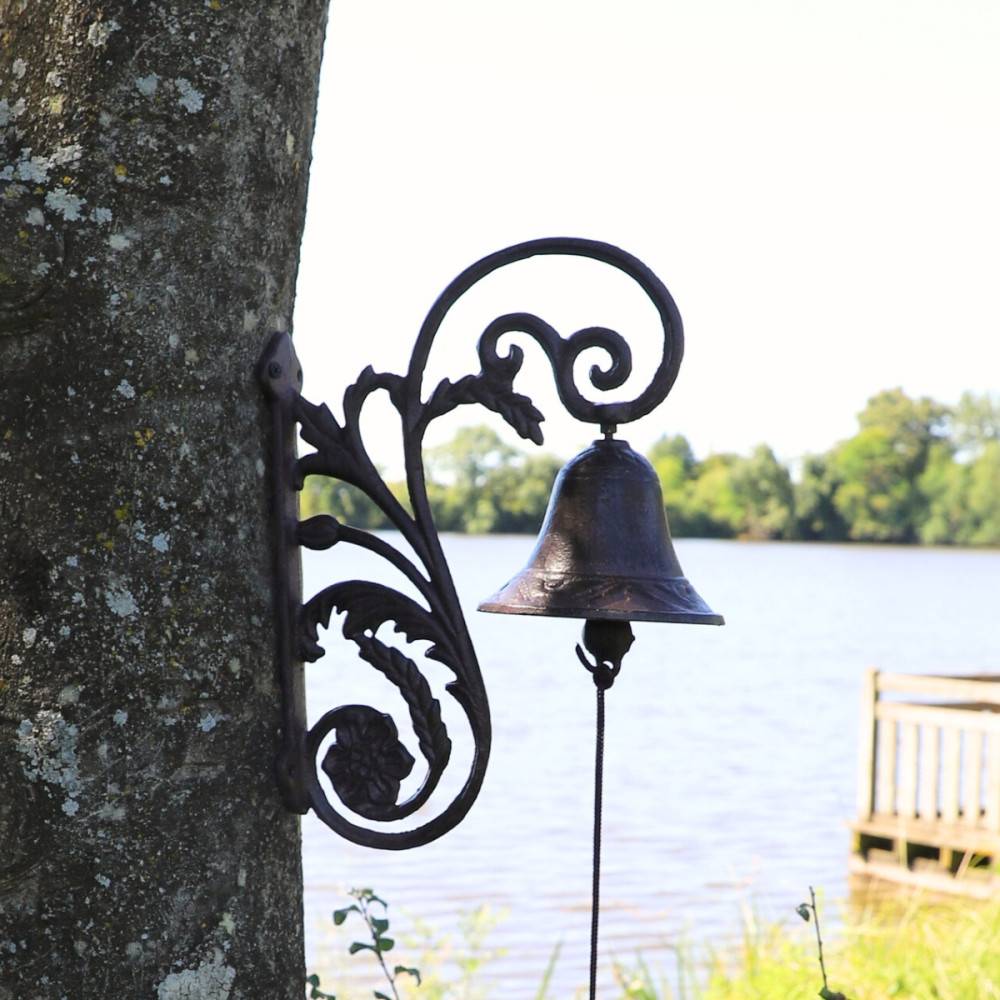 Cloche de jardin de porte ancienne fonte marron 28x20cm Chemin de campagne - Image 2