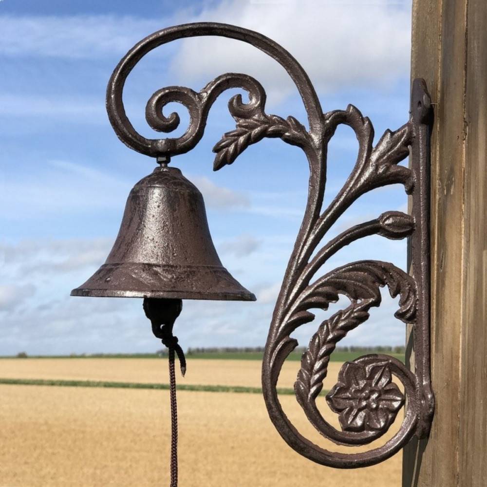 Cloche de jardin de porte ancienne fonte marron 28x20cm Chemin de campagne - Image 5