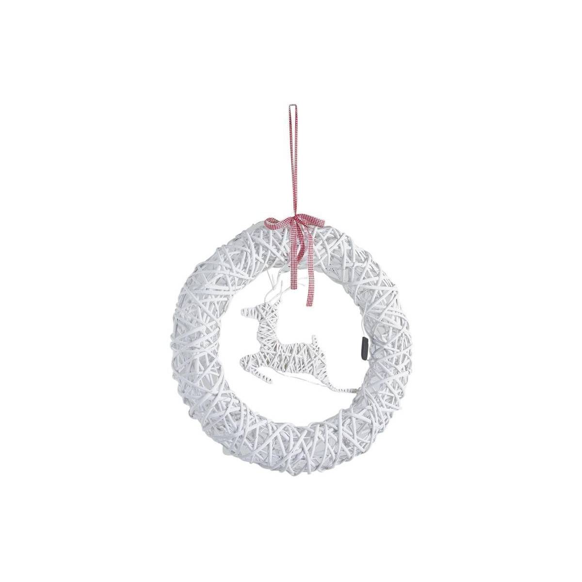 Aubry Gaspard - Couronne de porte cerf avec LEDs 55cm - Image 1