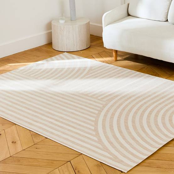 sweeek - Tapis intérieur/extérieur motif arches beige. 120 x 170cm 100% polyester recyclé | sweeek - Image 1