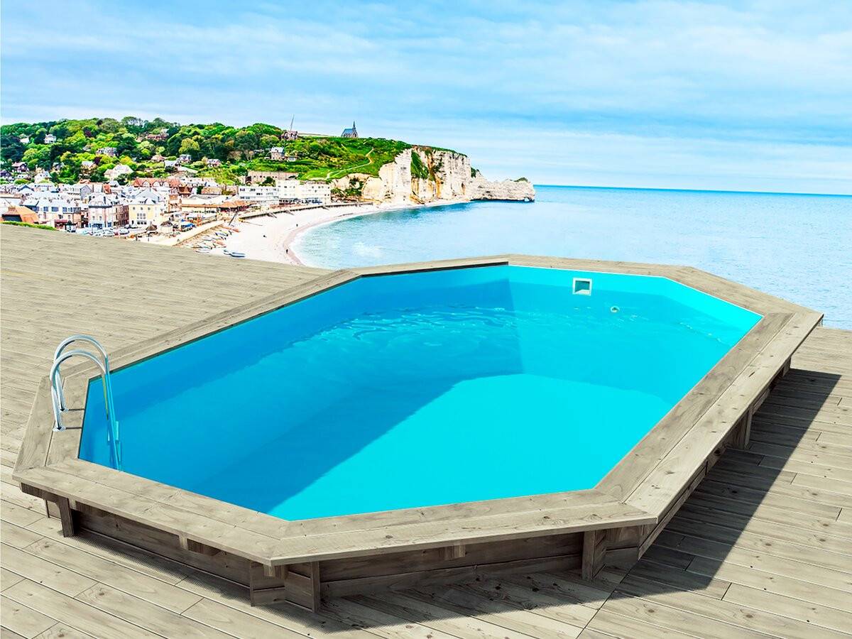 Piscine Bois " Brazilia 120 "  5.86 X 3.86 X 1.20 M + Pompe à Chaleur - Puissance 6.1 Kw -habitat Et Jardin - Image 3
