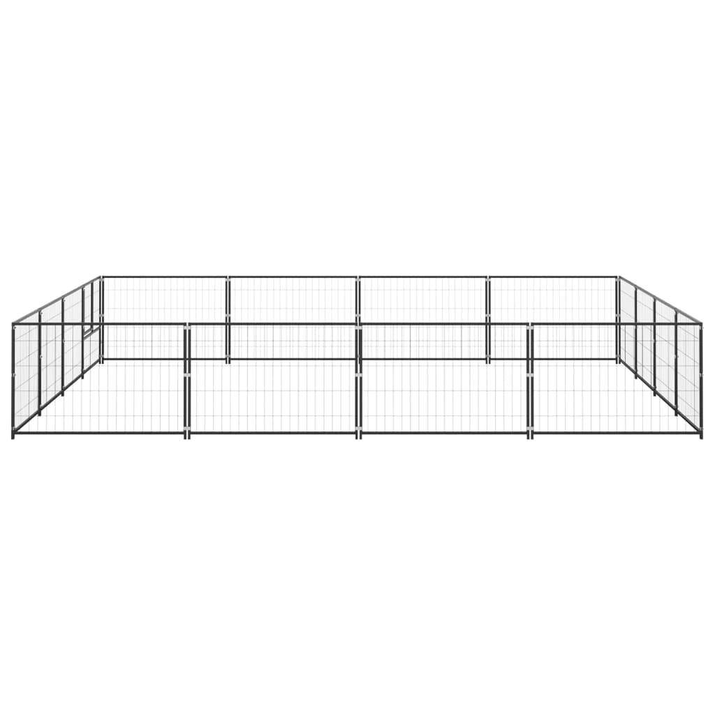Helloshop26 - Chenil extérieur cage enclos parc animaux chien noir 16 m² acier - Image 3