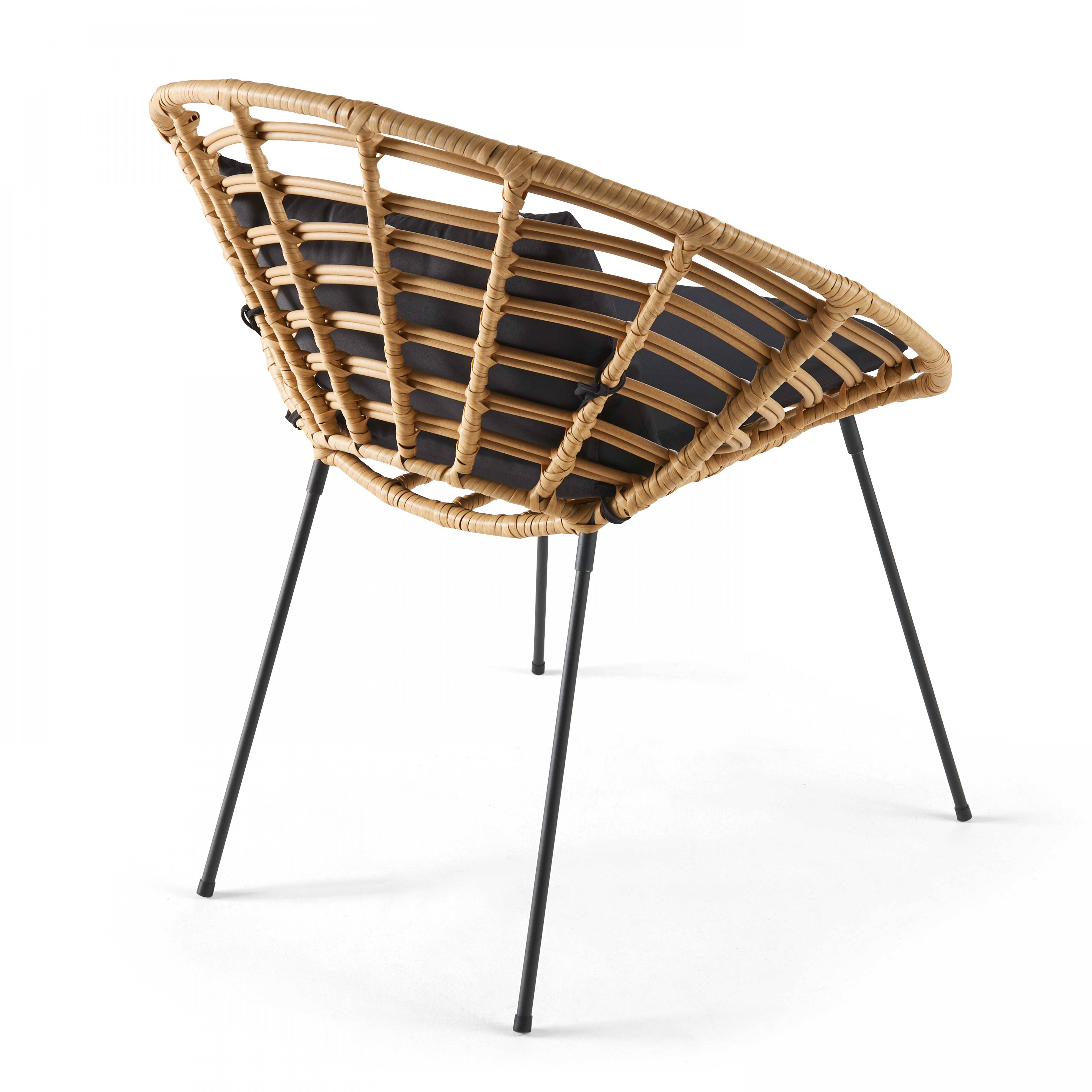 Oviala - Lot de 2 fauteuils de jardin rond en résine tressée Antalya - Oviala - Image 2