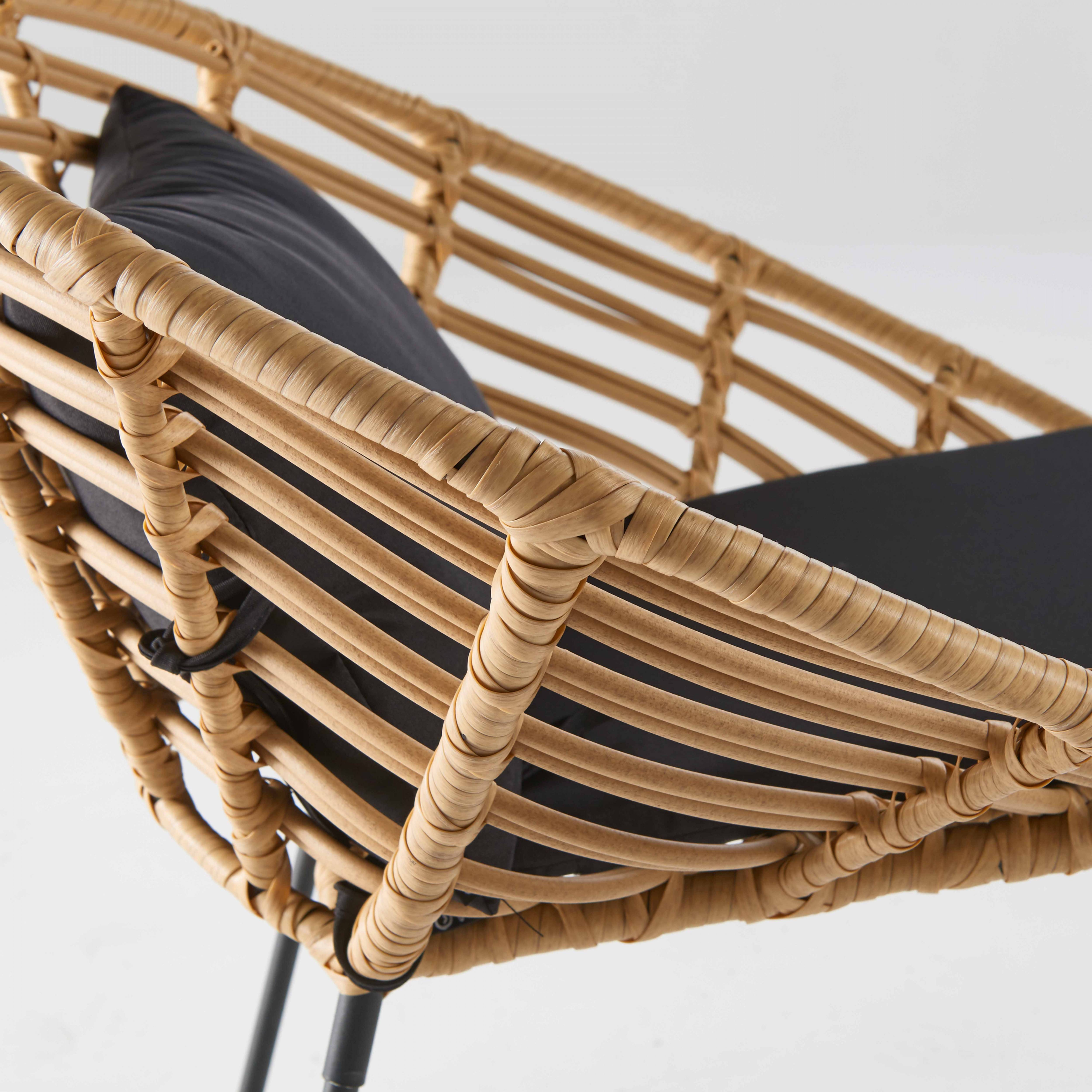 Oviala - Lot de 2 fauteuils de jardin rond en résine tressée Antalya - Oviala - Image 5