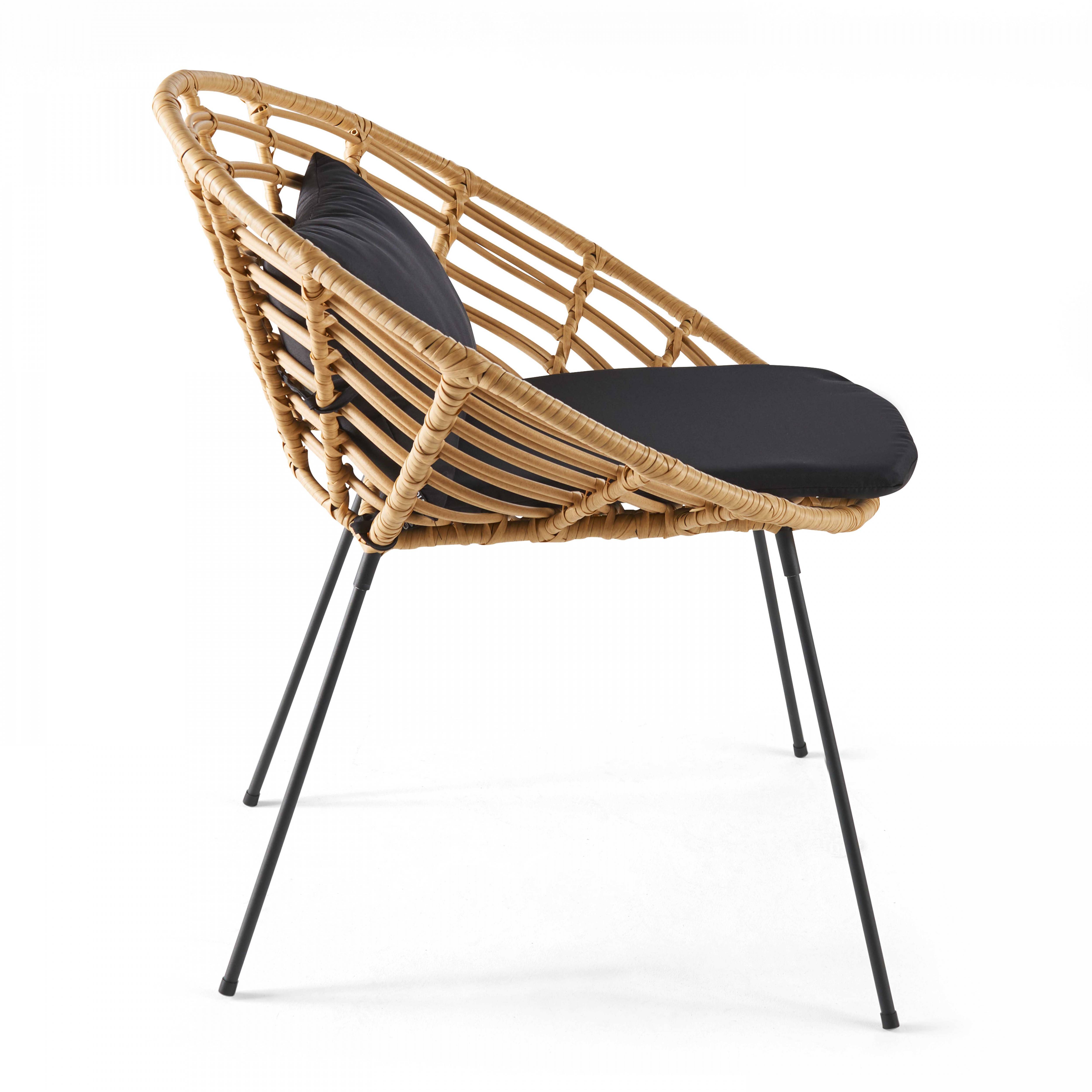 Oviala - Lot de 2 fauteuils de jardin rond en résine tressée Antalya - Oviala - Image 3