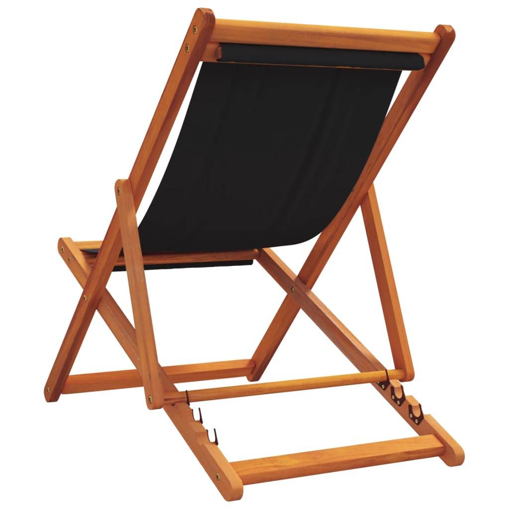 Maison Chic - lot de 2 Chaises de plage pliables - Bain de soleil - Transat noir tissu HL288 - Image 6