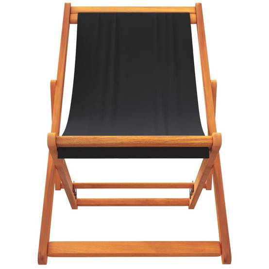 Maison Chic - lot de 2 Chaises de plage pliables - Bain de soleil - Transat noir tissu HL288 - Image 4