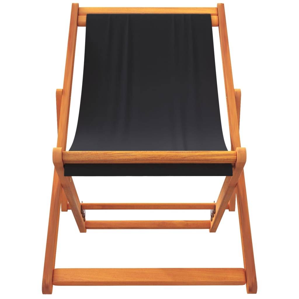 Maison Chic - lot de 2 Chaises de plage pliables - Bain de soleil - Transat noir tissu HL288 - Image 4