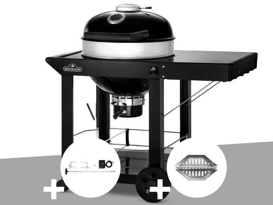 Napoleon - Barbecue à charbon Kettle Pro 57 cm sur chariot + Rôtissoire + Lot de 2 paniers à charbon - Napoleon - Image 1