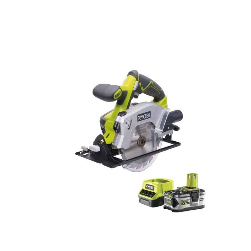 Ryobi - Pack RYOBI Scie circulaire 18V One+ diamètre 150 mm RWSL1801M - 1 batterie 5.0Ah - 1 chargeur rapide 2.0Ah RC18120-150