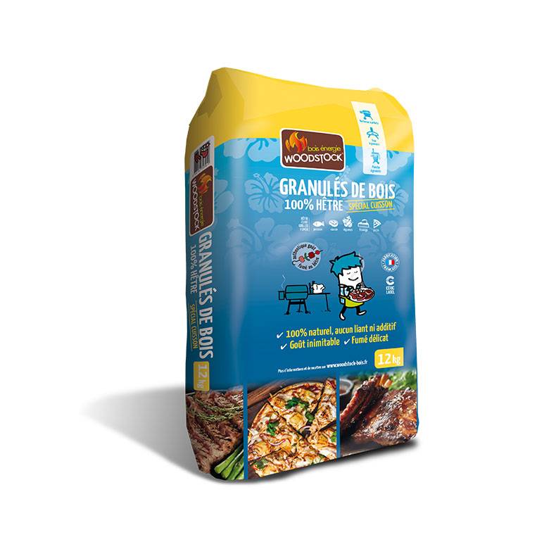 WOODSTOCK - Granulés de bois Woodstock Spécial cuisson - Lot de 2 sacs de 12 kg - Image 1