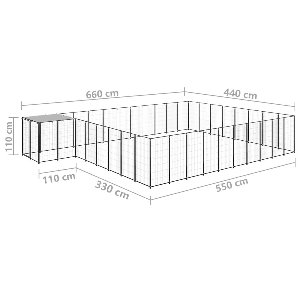 Enclos pour Chien XXL 25 m² en Acier Noir avec Toit de Protection Solaire – ComfortXL Outdoor Living - Image 6