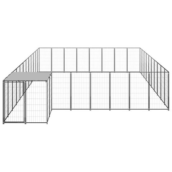 Enclos pour Chien XXL 25 m² en Acier Noir avec Toit de Protection Solaire – ComfortXL Outdoor Living - Image 2
